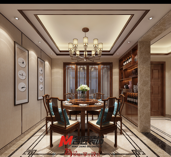 日照市外?；▓@新中式風格別墅裝修案例